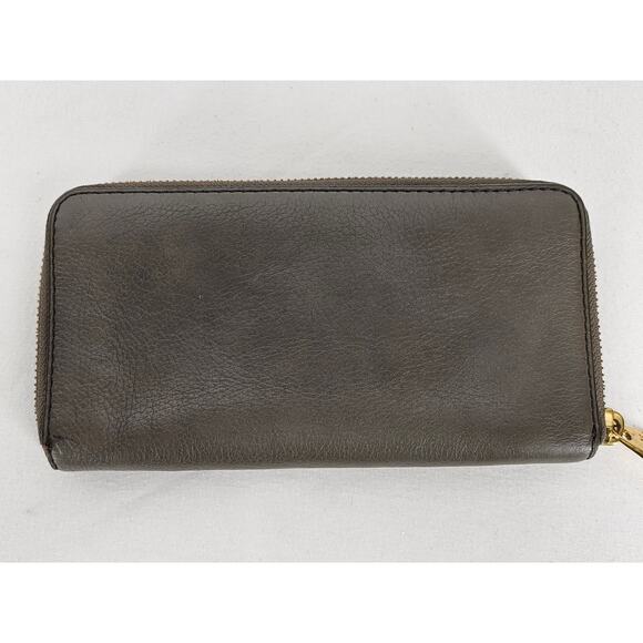 MARC BY MARC JACOBS BROWN 100% COW LEATHER ZIPPER BI-FOLD WALLET 4" x 8" x 1" - Picture 2 of 16